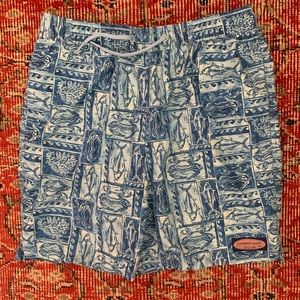 Vineyard Vines NWOT Chappy Trunks Blue Fish Print size L